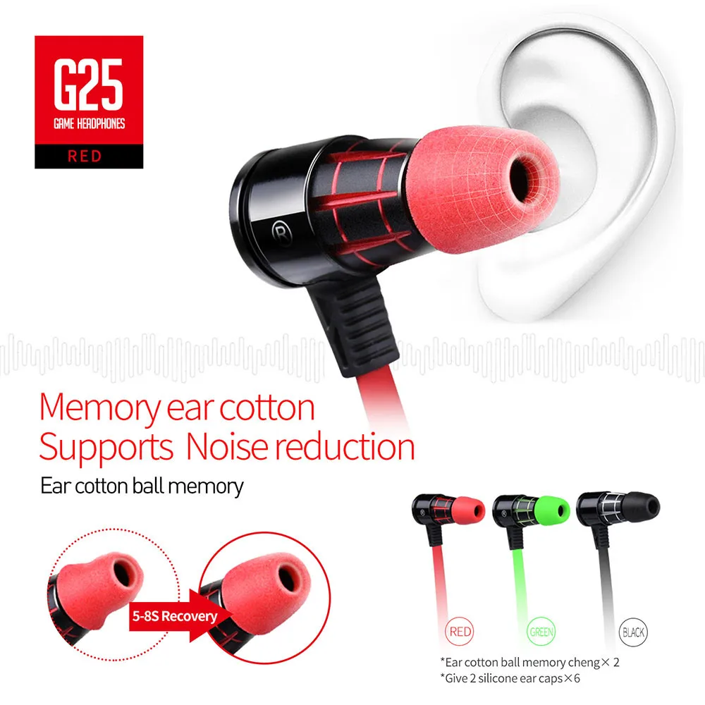 PLEXTONE G25 In-ear Gaming Earphones Stereo Headset Magnetic With Mic Wired Bass Earbuds for Computer Phone Sport (5)