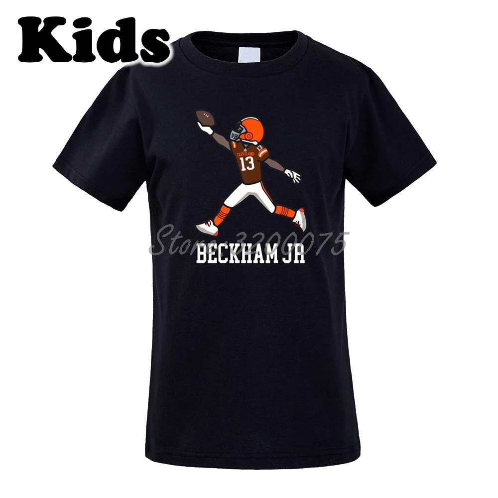 

Kids Air Odell Beckham Jr. 13 OBJ Cleveland Comic Cartoon T-shirt T Shirt Youth boys girl for Browns fans gift tee W19040502