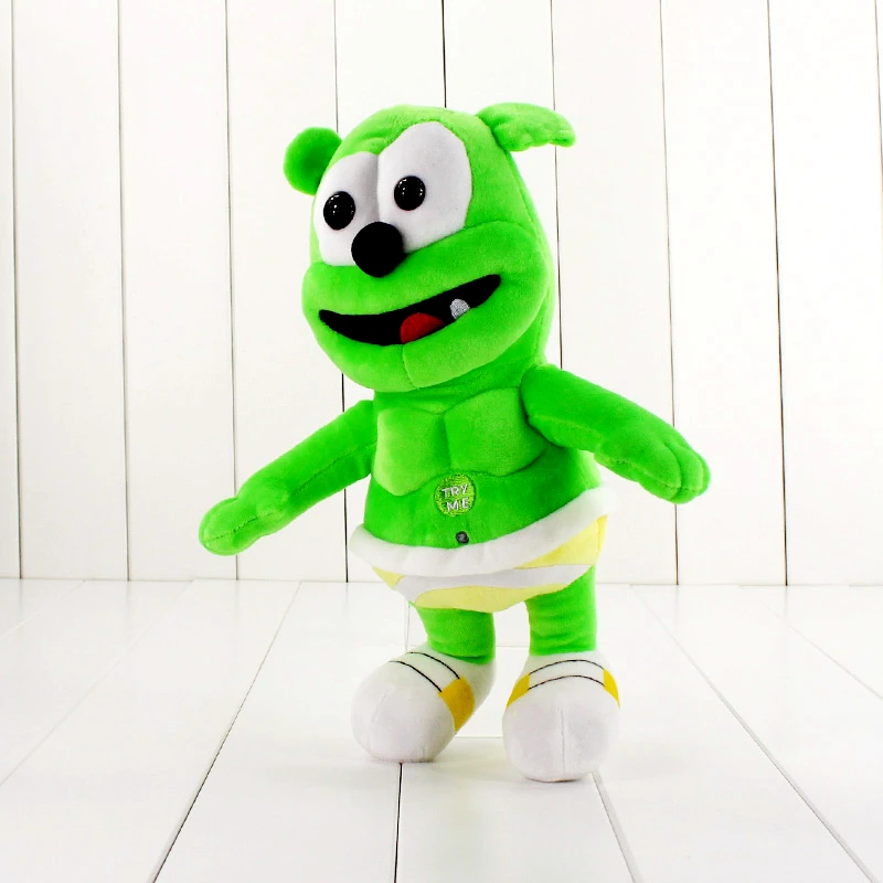 

30cm Green Standing Gummy Bear Doll Voice Pet Funny Cute Sounding Plush Toy for Funs