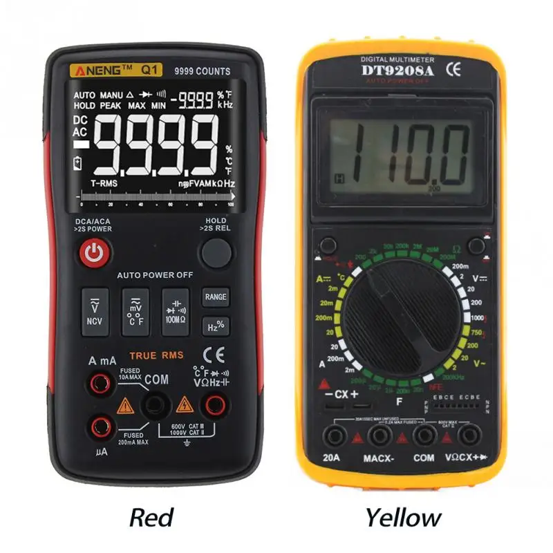 

DT-9208A LCD Display Professional Multimeter Handheld Automatic Voltmeter Ammeter Ohmmeter Capacitance Meter Digital Measurement