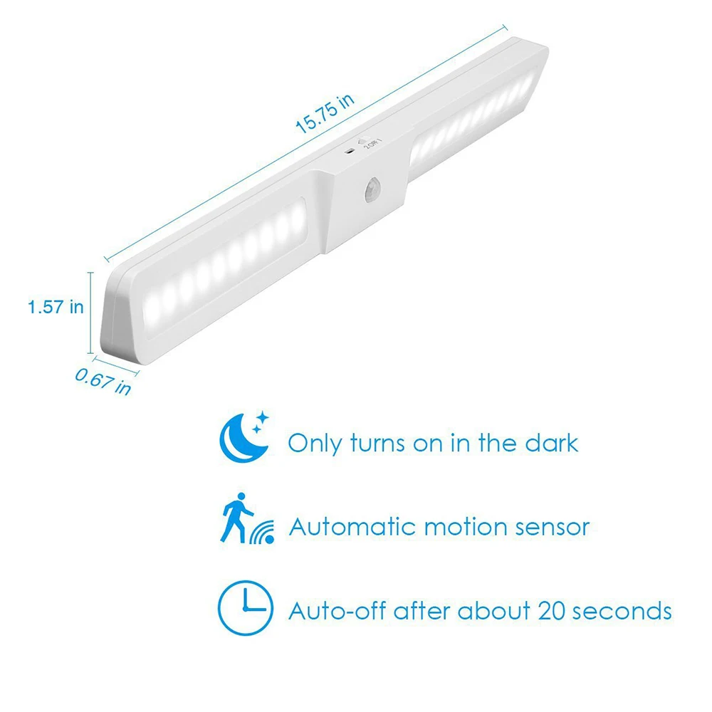 Светодиодный светильник DC5V 40 см PIR датчик движения настенный светильник широкий угол 120 ° кухонный ночник 20 светодиодный USB Освещение для