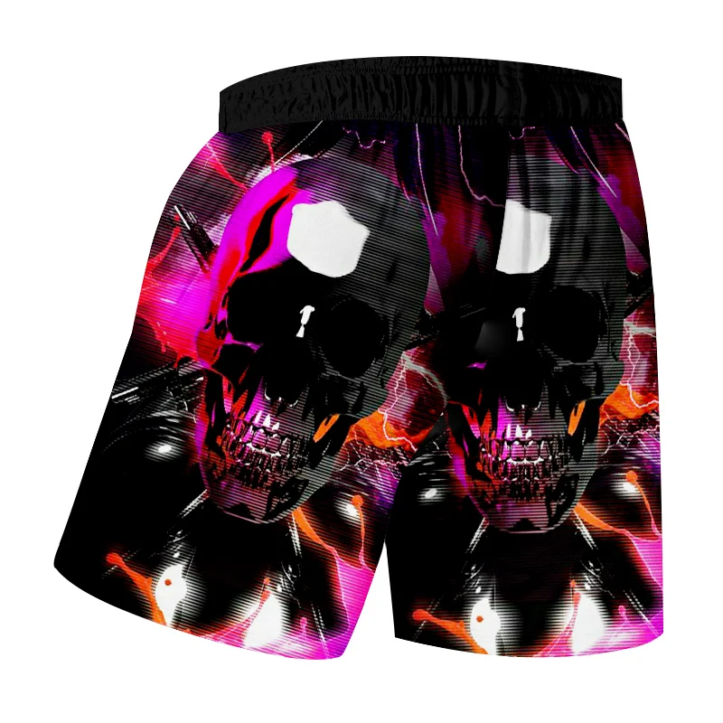 UJWI Casual Shorts Men's 2019 Summer new style Rose motorcycle skull 3D Printed Large size leisure Shorts UJWI Casual Shorts Men's 2019 Summer new style Rose motorcycle skull 3D Printed Large size leisure Shorts