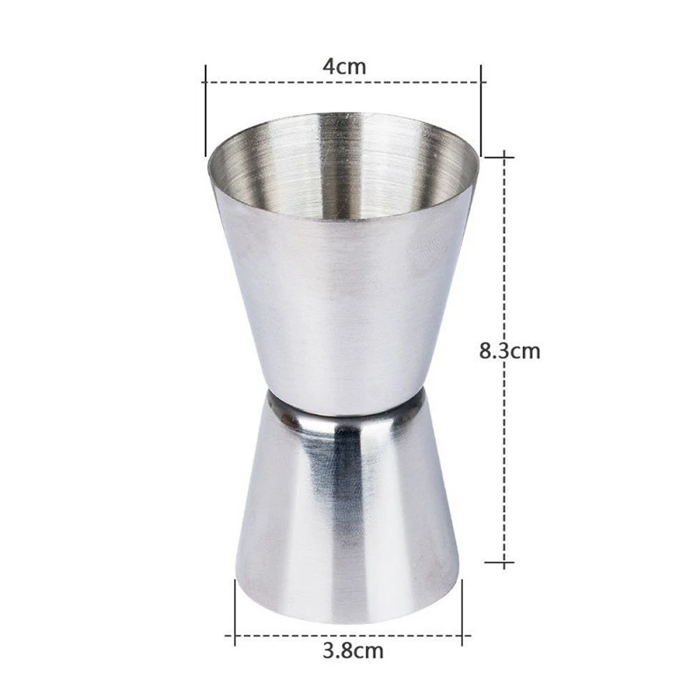 Steel Jigger Single Double Shot Shorts Drink Spirit Measure Cup Cocktail Measure