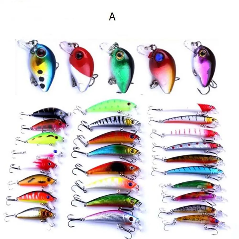LumiParty 31pcs/Set Fishing Lure Fake Fish Bait Multi colors Swimbait