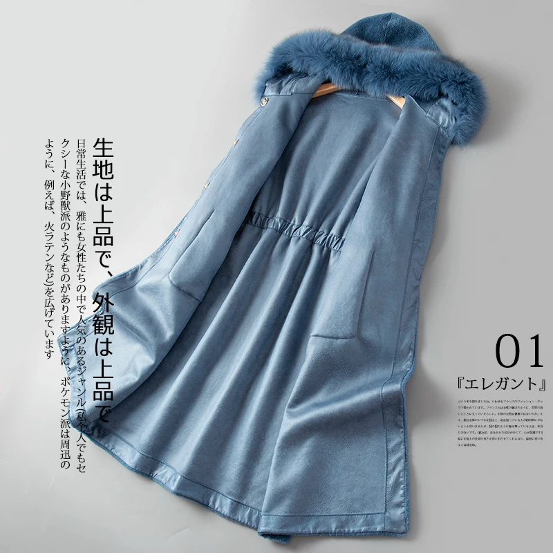 Real Fur Coat Autumn Winter Jacket Women Clothes 2018 Korean 100% Wool Coat Fox Fur Hooded Vintage Sheep Shearling Fur ZT1265