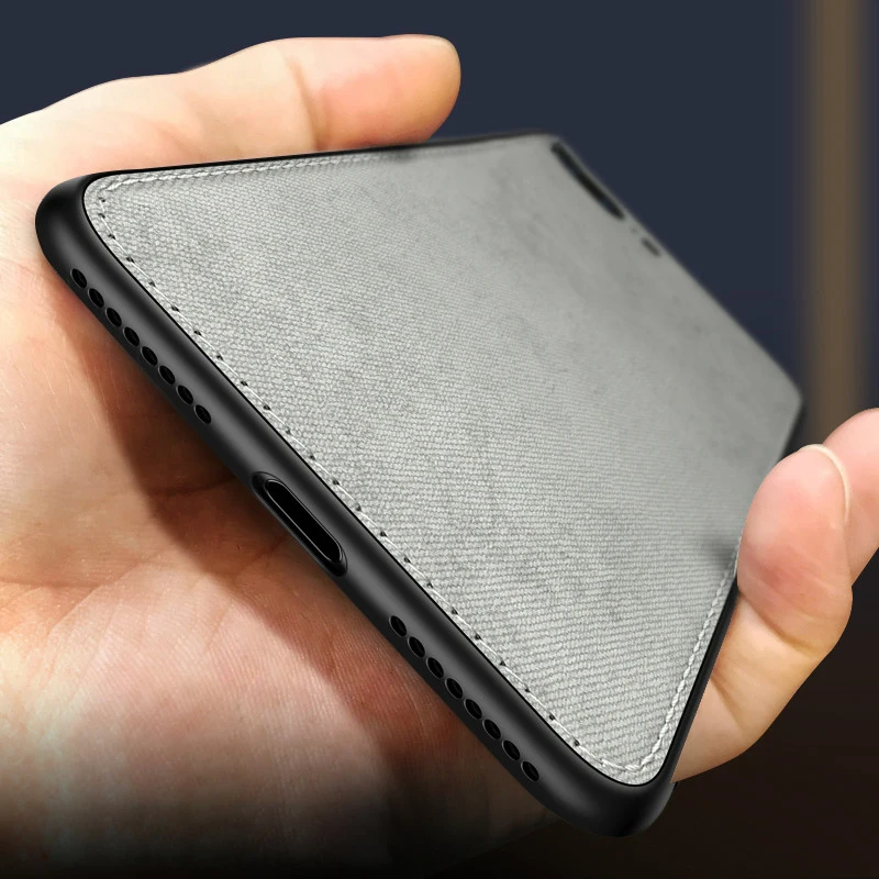 New Fabric Ultra-thin Canvas Silicon Phone Case For iphone 7 8 6 6s Plus X Xs Max Xr Cloth Texture Soft Protective Cover Coque
