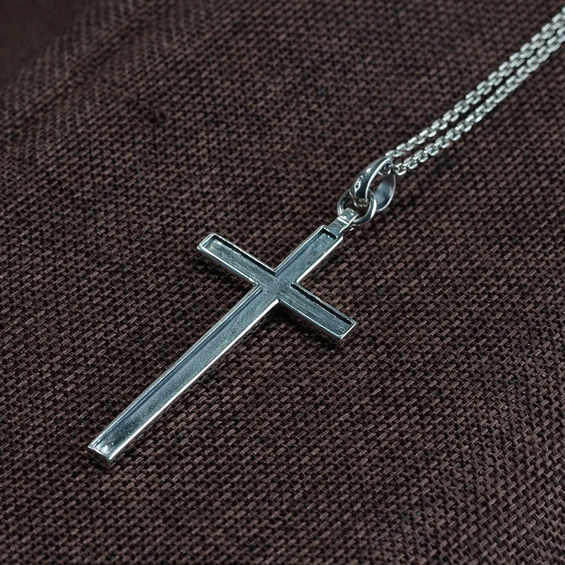BALMORA 925 пробы Серебряный христианский крест подвески для мужчин Lover Простые Модные ювелирные изделия аксессуары без цепи SY14722
