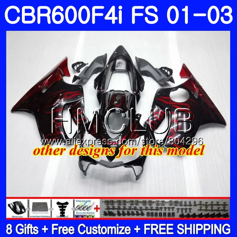 Корпус для HONDA CBR600F4i CBR600FS CBR600 F4i 8 мяч черный 01 02 03 61HM. 13 CBR 600 F4i 600 FS CBR 600F4i 2001 2002 2003 обтекатель