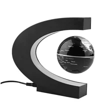Moda Decoración Del Hogar LED Flotante Tellurion C Forma Levitación Magnética Flotante Globo Del Mundo Mapa De Luz LED EE. UU./REINO UNIDO/Enchufe de LA UE