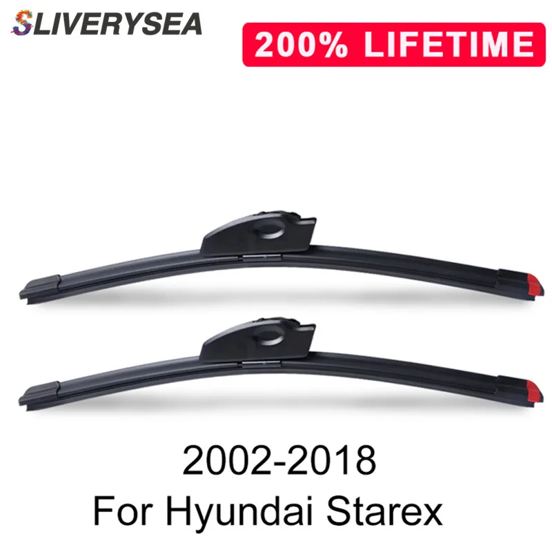 

SLIVERYSEA Replace Wiper Blade For Hyundai Starex 2002-2018 Windshield Windscreen Natural Rubber Replacement Wiper