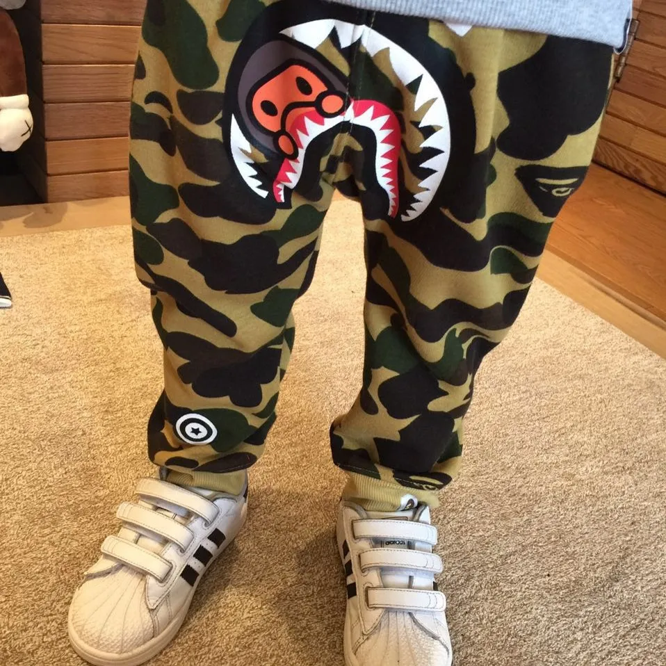 Shark Kids Toddler Child Children Boy Girl Baby Bape Autumn Camo Pants ...