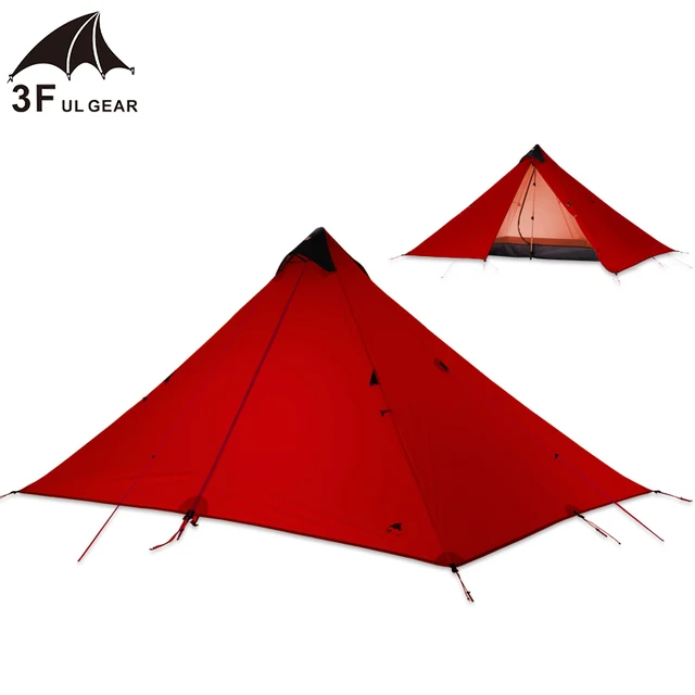 Best Price 3F UL Gear Single Person 15D Silicone Coating Rodless Double Layers Tent Waterproof Portable Ultralight Camping 3 Season