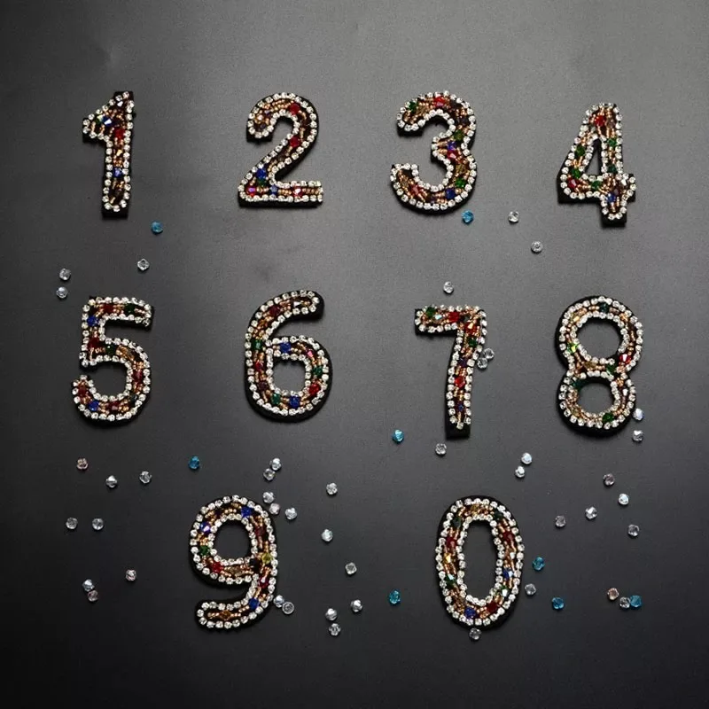 

Beads Arabic numerals letters patch new diy accessories garment sequins applique diamond nail bead patch tide