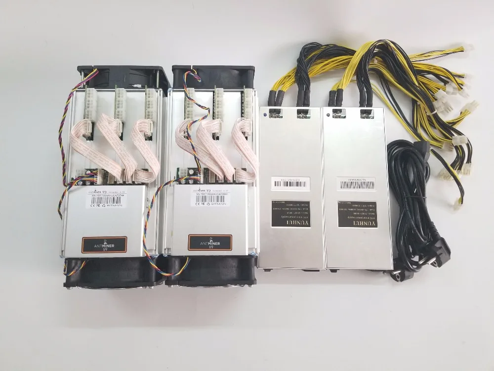 Майнер для биткоинов AntMiner V9 2 шт. 4T 4 терахэш/с с PSU асик Btc BCH лучше чем S9 S9i T9 + WhatsMiner M3