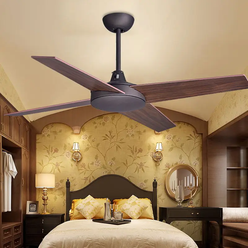 

42/48 /52Inch Vintage 4 Biades ceiling fans Industrial Wood Ceiling Fans Without Light Decorative Home Ceiling Fan