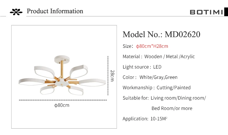 BOTIMI 220 в светодиодный люстра с металлическим абажуром для гостиной, скандинавские деревянные люстры, современная спальня, белый потолочный блеск