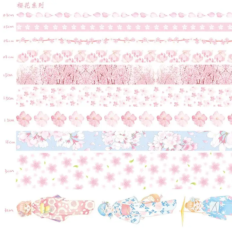 10 рулонов/набор васи ленты различные узоры для вас выбрать васи ленты набор - Цвет: cherry blossom 10ro