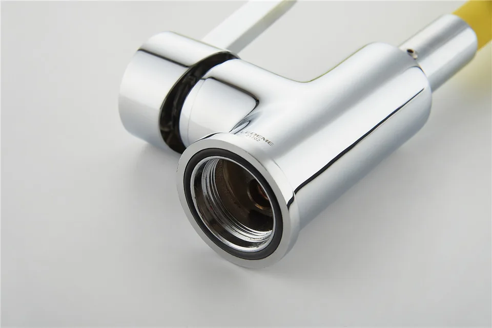 LEDEME Kitchen Faucet Pull Out Deck Mounted Single Handle Faucet Chrome Finish Cold Hot Water Mixer Kitchen Faucet L4898-4 black kitchen tap