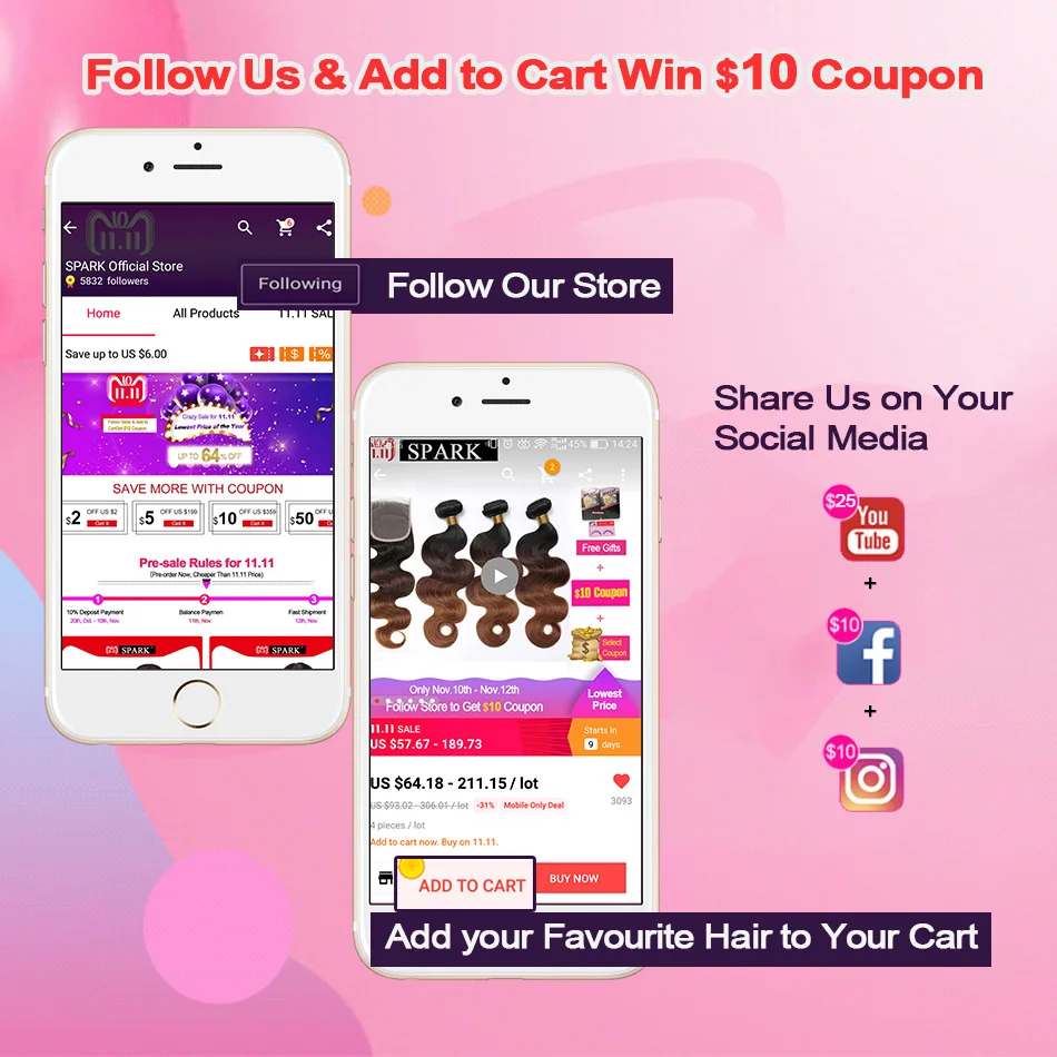 Spark Ombre Malaysian Loose Wave Human Hair 3/4 Bundles with Closure 4*4 Free Part Remy Hair Extension Free Middle Part 1B/4/30