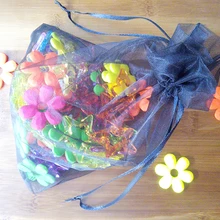 1000 шт. 10*15 см черный мешочек из органзы Ювелирная упаковка Дисплей сумки шнурок Чехол для браслеты/Колье /Ср Пряжа сумка