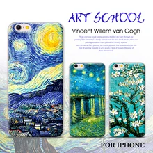 NganSek Vincent Van Gogh Cases For apple iphone 7plus 7 6plus 6 6s 5s 5 Oil Painting Sunflower Starry Sky Night Van Gogh Case
