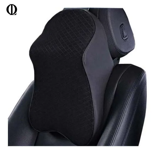 New Auto 3D Space Memory Foam Car Leather Neck Pillow Head Restraint Car Headrest Pillow Car Styling