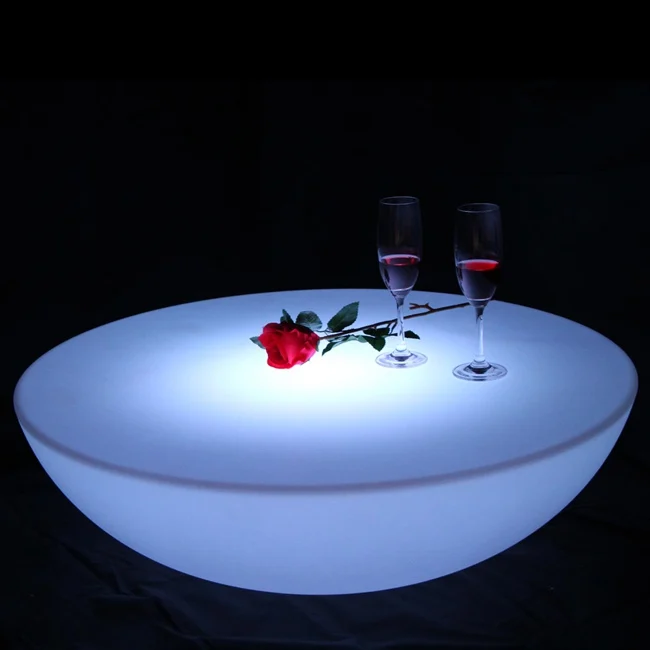 Colorful outdoor bar table set led plastic furniture battery round table SK-LF17 (D60*H20cm) Free Shipping