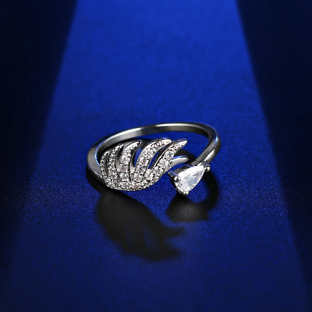Buy Beautiful Olive Branch Design Zircon Rings Leaf