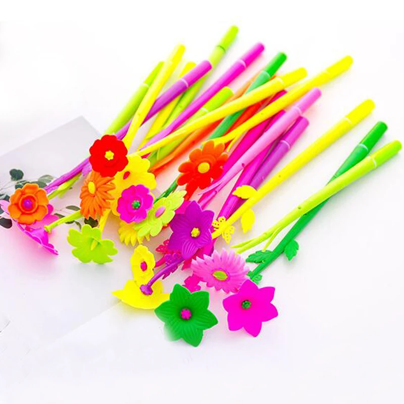 

12 Pcs/ Lot Party Wedding Decoration Fashion Gift Kid Students Prizes Creative Flowers Pens Gel Pen Stationery Material Escolar