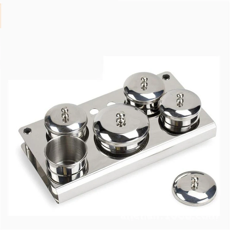 

New 5PCS/Set Nail Art Equipment Mini Steel Decoration Acrylic Nails Tips Cup Dappen Professional Manicure Tool For Liquid Powder