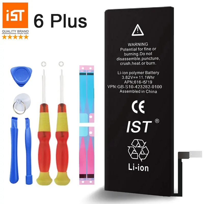 

100% IST Original Mobile Phone Battery For iPhone 6 Plus Real Capacity 2915mAh With Repair Tools Kit And Battery Sticker