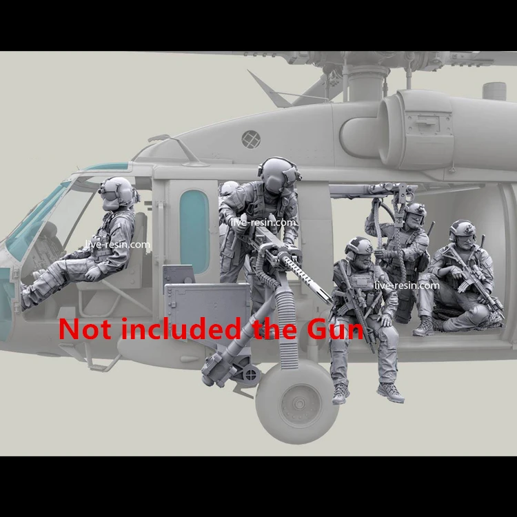 

1/35 resin soldiers figures kit ,US Special Forces modern, Helicopter unpainted and unassembled (Not included the Gun)