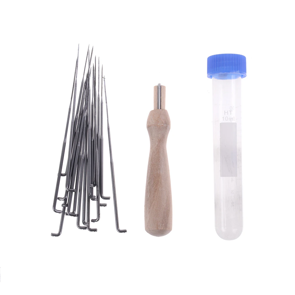 

18PCS 3sizes Felting Needles Holder Wooden Handle Wool Felting Tools Outfit Slim Felt DIY Package