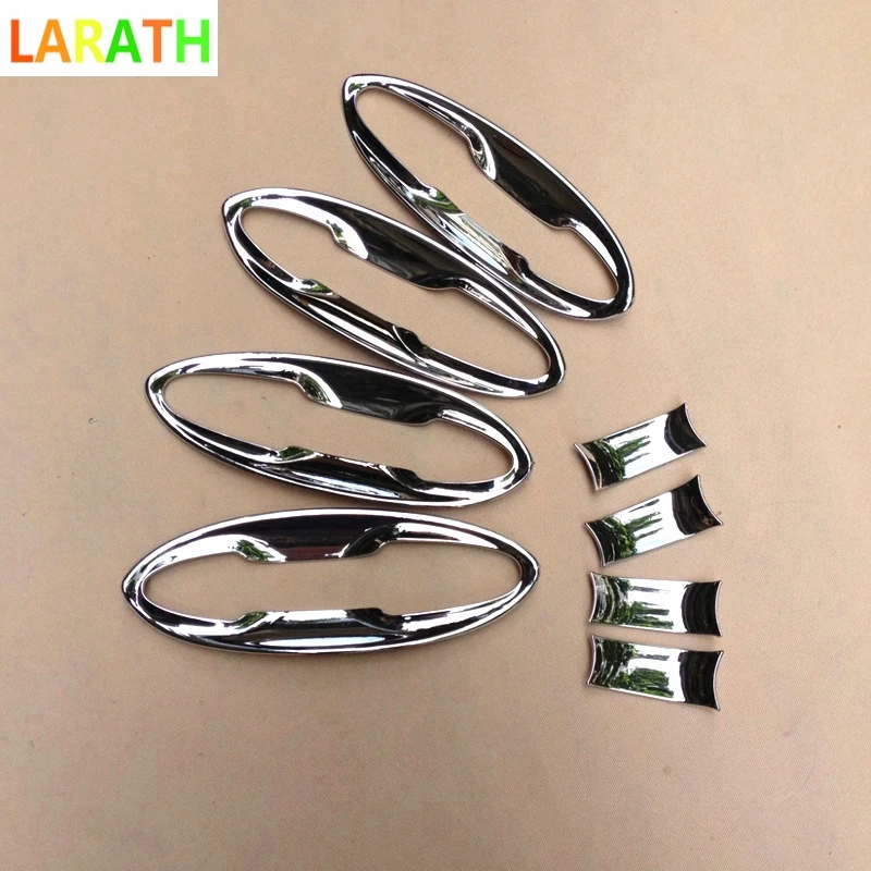 For Honda Fit jazz 2014 2015 2016 2017 car body cover detector trim ABS chrome external door Bowl stick lamp frame hoods 8pcs | Автомобили