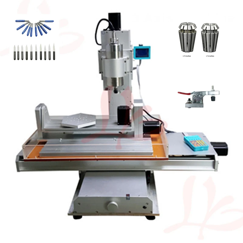 5 axis mini cnc milling engraving machine 3040 Column Type ball screw 1500W spindle wood router with free cutter er11 collet 5 axis mini cnc milling engraving machine 3040 Column Type ball screw 1500W spindle wood router with free cutter er11 collet