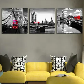 

New 5d diy diamond painting London night decoration 3D diamond embroidery full square / round mosaic embroidery art 3 pieces