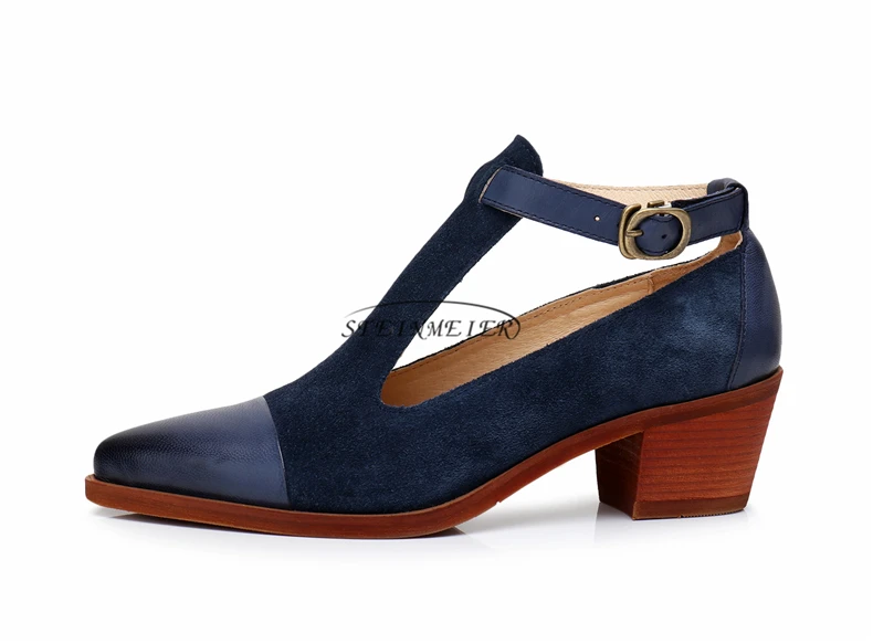 Натуральная кожа yinzo дизайнерские винтажные туфли лодочки, сандалии, обувь с острым носком ручной работы коричневые, синие, красные, женские туфли-оксфорды