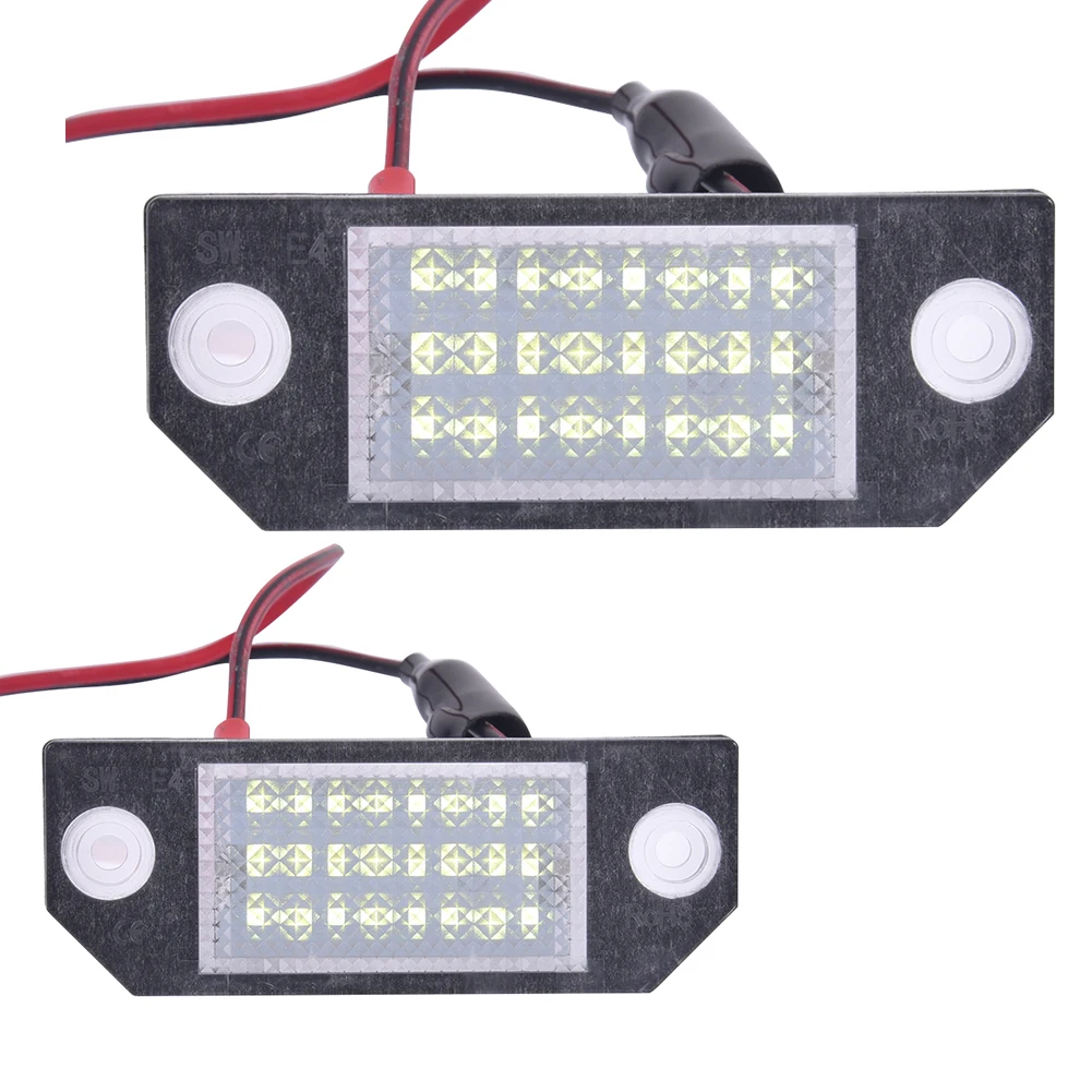 2 шт. DC12V автомобильный светодиодный номерной знак светильник 6 Вт 24 светодиодный белый светильник подходит для Ford для Focus 2 C-Max
