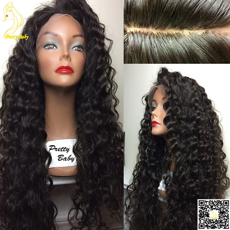 4"x4" Silk Top Full Lace Human Hair Wigs Kinky Curly Virgin Peruvian Human Hair Lace Front Wig with Silk Base with Baby Hair