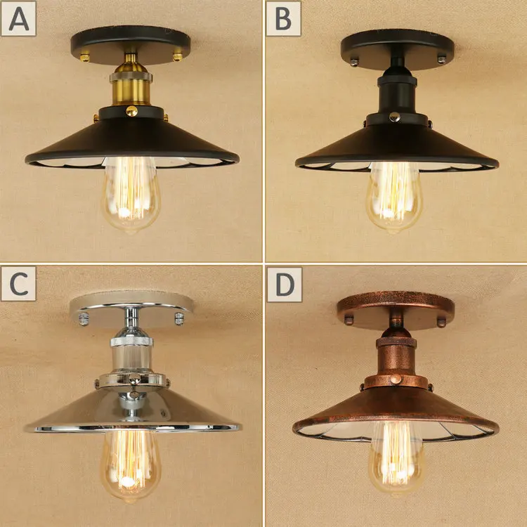

E27 RH Loft Style American Retro Metal Punk ceiling lamps Ceiling lamp Vintage ceiling mounted lighting with edison/led bulb