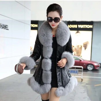 

Leather & Suede Winter Large Size Women's Leather Jacket 2020 New Fashion Long Sleeve Medium Long Leather Jacket S-6XL NUW71