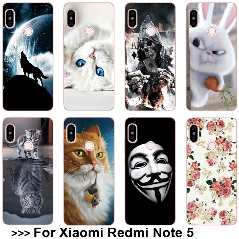 Various Patterned Case For Xiaomi Redmi Note 5 Soft TPU 5.99" Phone Back Cover Note5 |