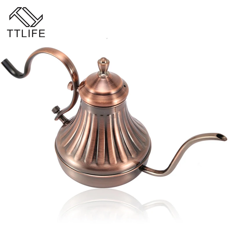TTLIFE Stainless Steel Long Spout Coffee Kettle Teapot Tea Kettle Tools Pour Over Coffee Cup