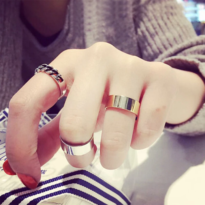 

3Pcs/Set Gold Shining Index Finger Joint Rings Set for Women Fashion Exaggerated Midi Finger Knuckle Stack Rings J3307