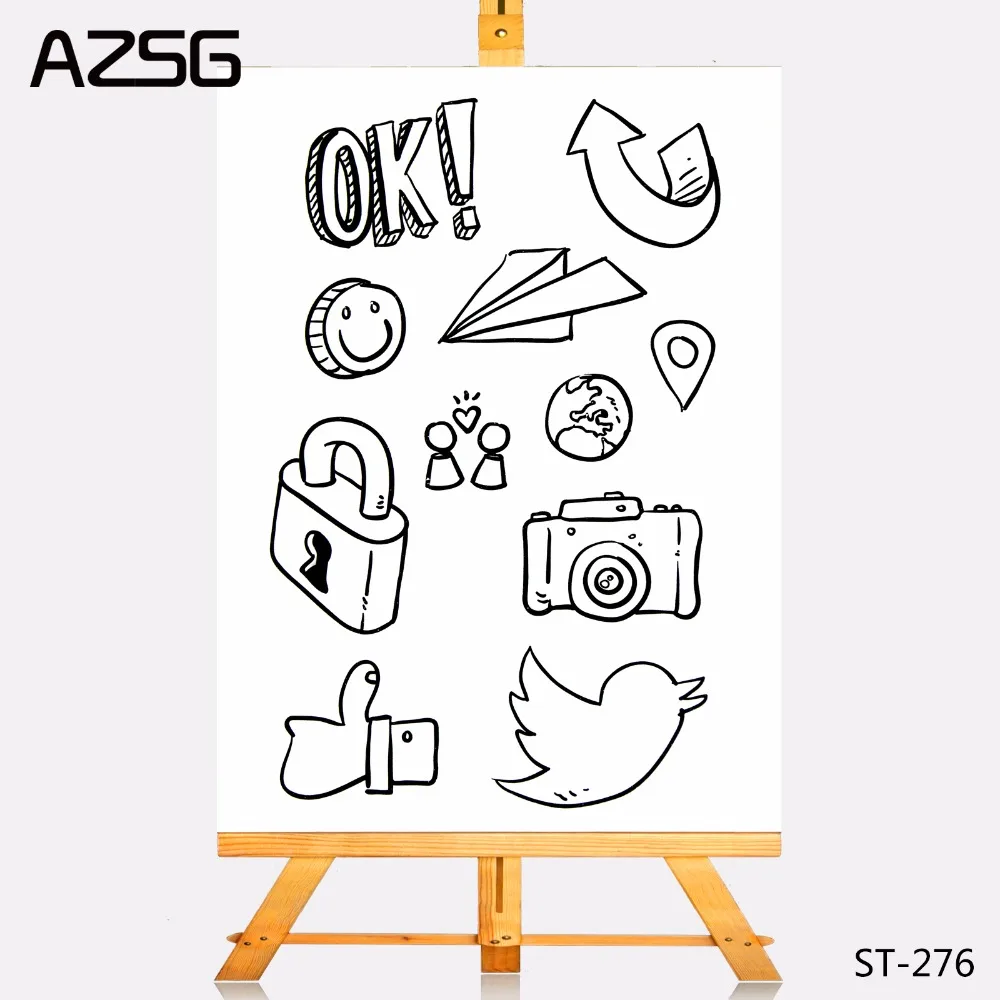 AZSG Transparent Clear Stamps Paper Airplane and Camera Seal for DIY Scrapbooking Photo Album Card Making Decoration Supply | Канцтовары