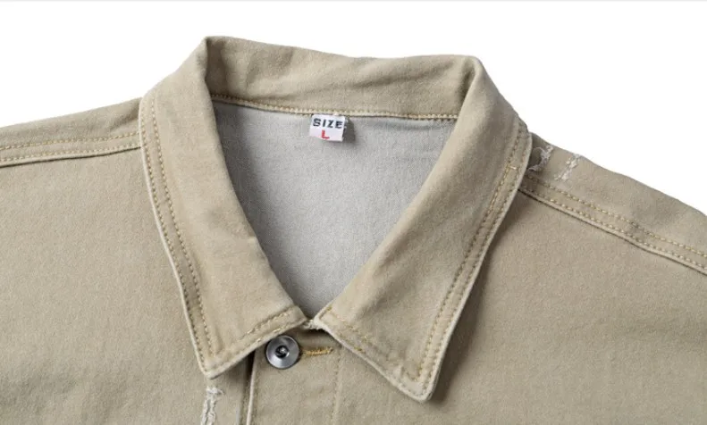 mens sand denim jacket