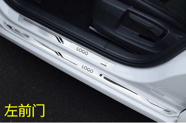 Стальная защитная Накладка на порог для Skoda Octavia 2015 16 17 18 2019 AA442|Лепнина интерьера| |