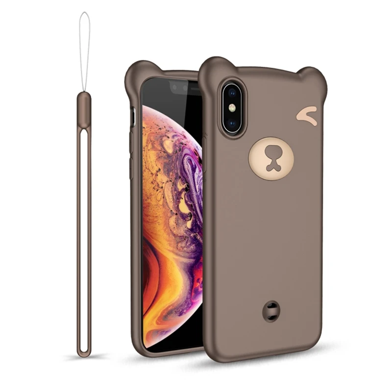 

Cartoon Bear Phone Case for Xiaomi Redmi 6A 6 Note 5 Pro Liquid Soft Silicone Feeling Lanyard Back Cover For Xiomi Mi 8 A2 Lite