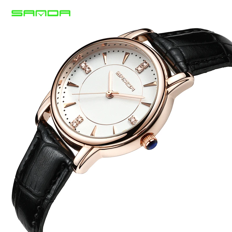 

SANDA Exquisite Small Ladies Watches Luxury Fashion Casual Women's Watch Quartz Wristwatch Leather Women Clock Relogio Feminino
