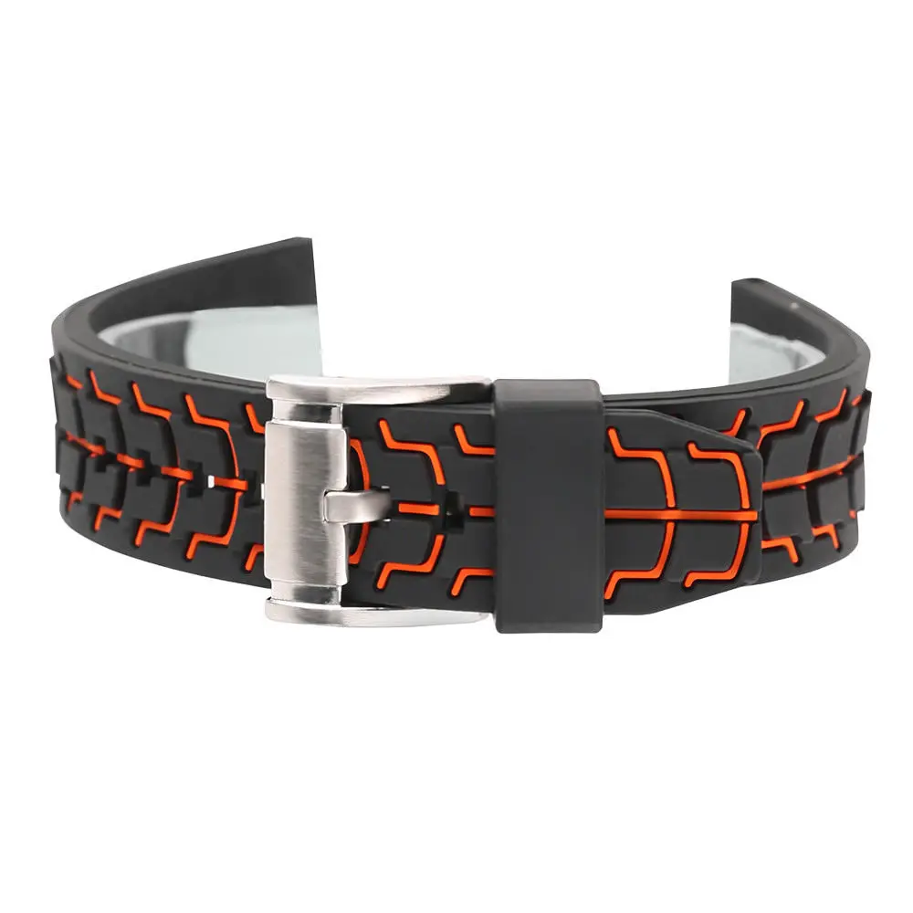 Shelhard Silicone Dual Color Watch Band Strap 20mm 22mm 24mm Waterproof Universal Watchband Strap Wrist Belt Bracelet